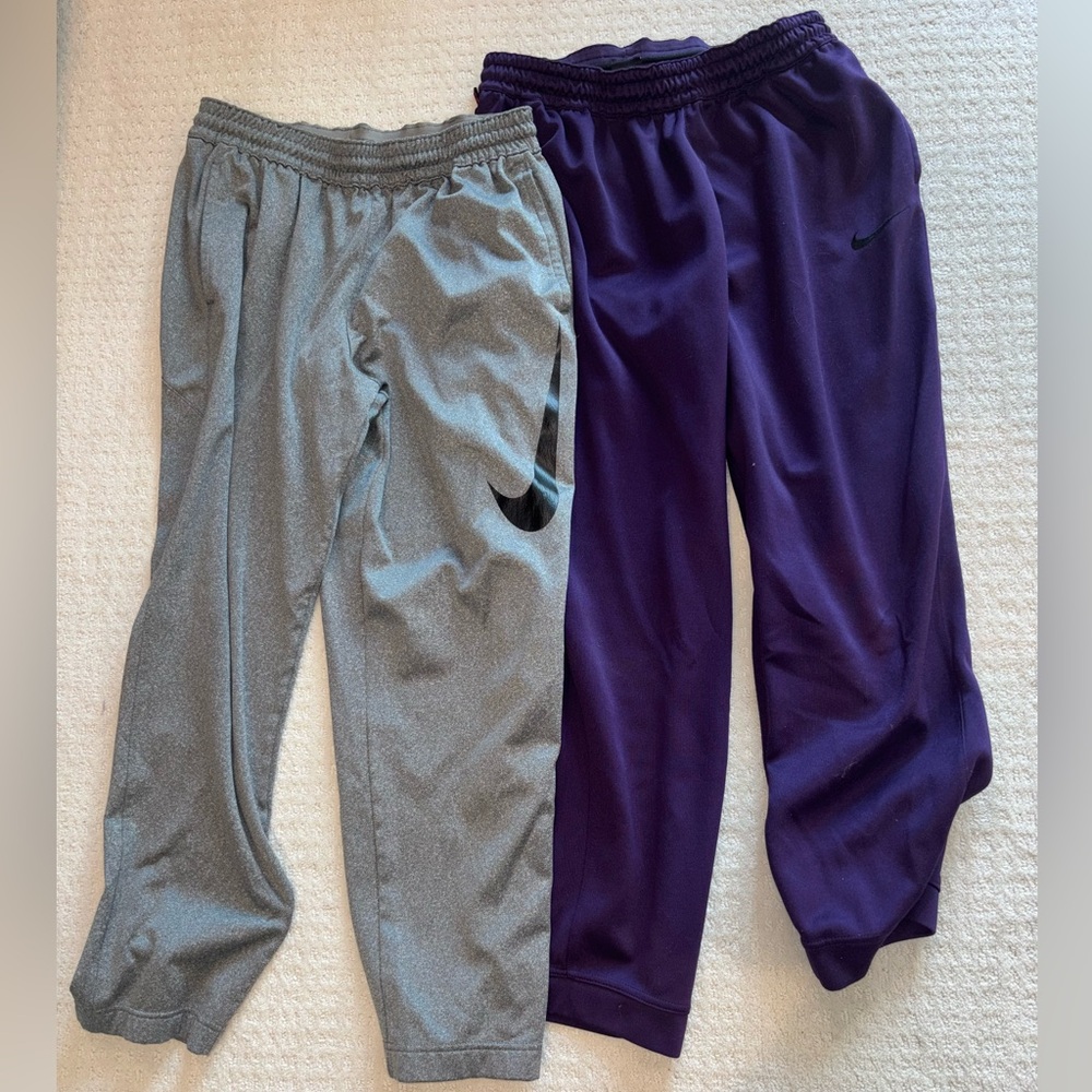 Nike Dri-fit Men’s Dual Pack Gray and Purple Joggers
